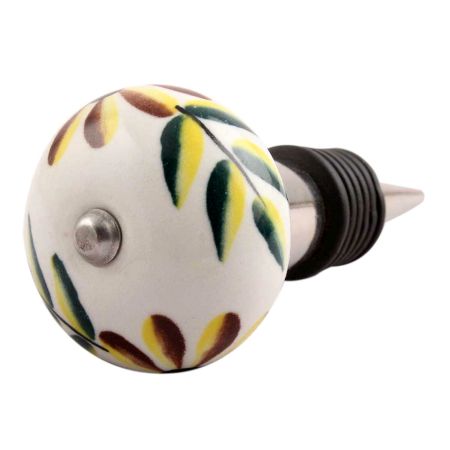 Olive county Leaf Ceramic Wine Stopper